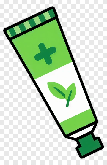 Green Tube Of Cream With Leaf Design PNG