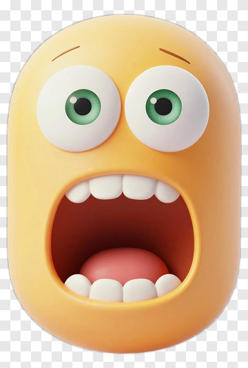 Surprised Cartoon Face With Open Mouth PNG