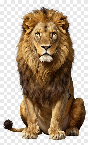 Realistic Lion Sitting Proudly PNG