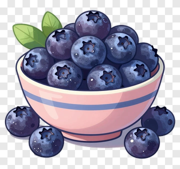 Bowl Of Fresh Blueberries PNG