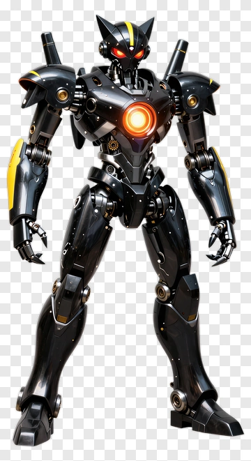 3D Robot With Glowing Core PNG