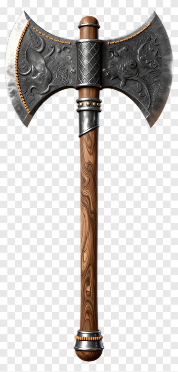 Double-Headed Battle Axe PNG