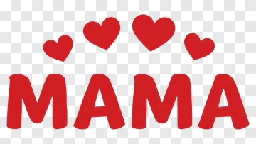 Mama With Hearts PNG