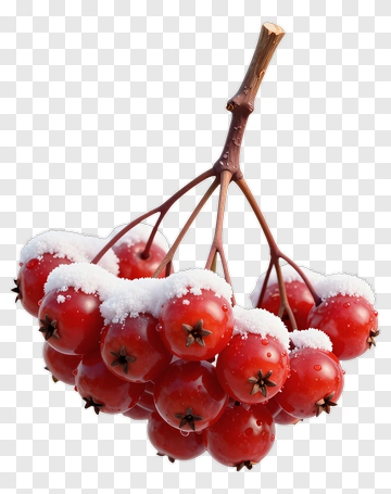 Red Berries Covered In Snow PNG