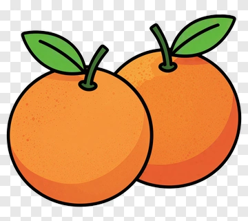 Cartoon Oranges With Leaves PNG