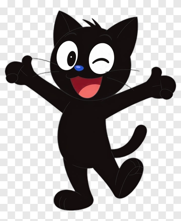 Cartoon Cat Winking And Smiling PNG