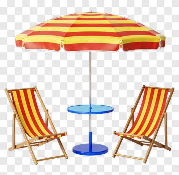 Beach Umbrella With Chairs PNG