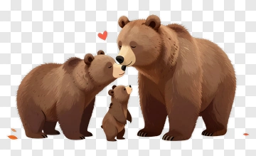 Happy Family Of Bears PNG