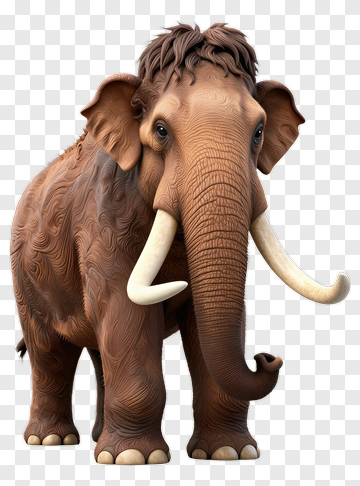 3D Elephant With Textured Fur PNG