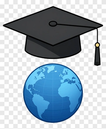 Graduation Cap And Globe PNG