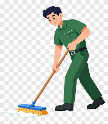Cleaner Mopping The Floor PNG