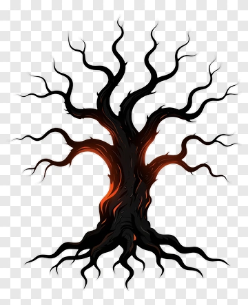 Dark Tree With Twisted Branches PNG