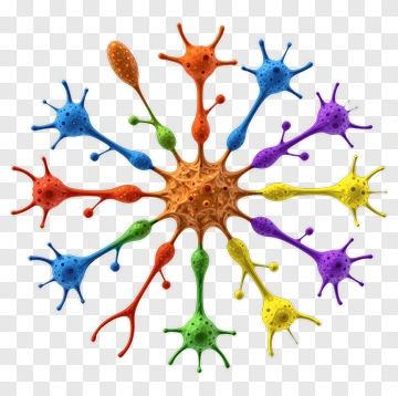 Colorful Neurons In A Network PNG