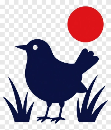 Bird Silhouette With Red Sun PNG