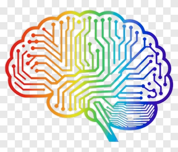 Colorful Brain With Circuit Patterns PNG