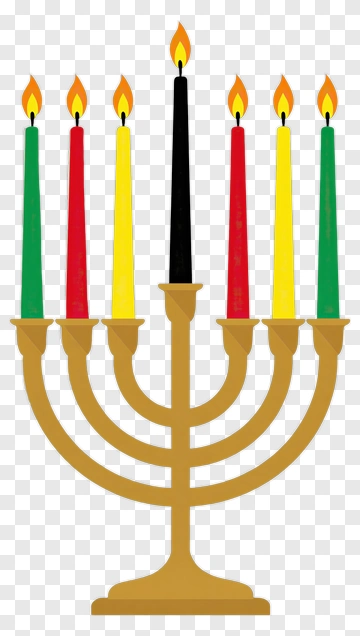 Colorful Menorah With Candles PNG