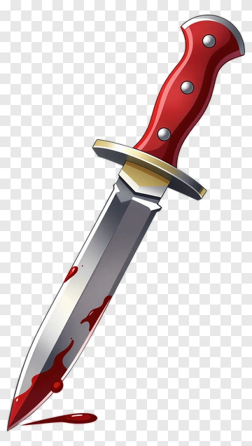 Cartoon Knife With Blood PNG