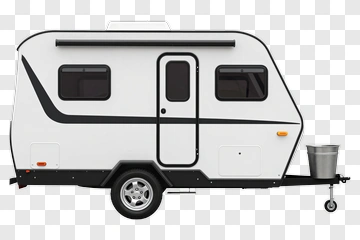 White Travel Trailer With Bucket PNG