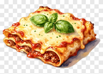 Delicious Lasagna With Basil Garnish PNG