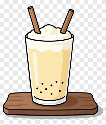 Cartoon Milkshake In A Glass With Straws PNG