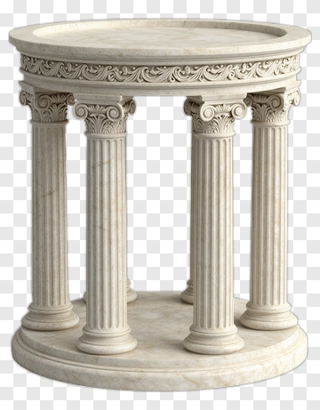 Marble Column Pedestal With Round Top PNG