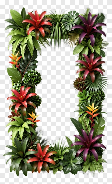 Colorful Floral Frame PNG