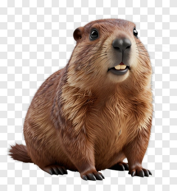 3D Beaver With Realistic Fur PNG