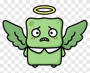 Cartoon Angel Character With Wings PNG