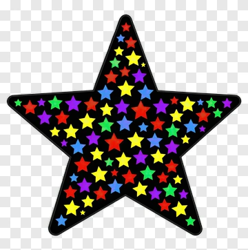 Colorful Star With Decorative Stars PNG