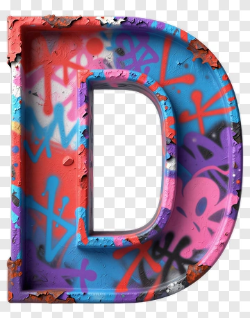 Colorful Graffiti Letter D PNG