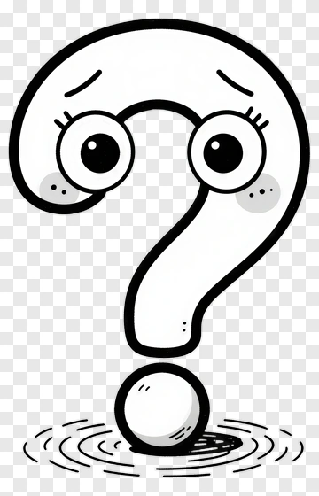 Cartoon Question Mark With Surprised Expression PNG