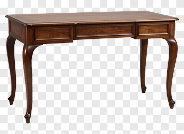 Wooden Writing Desk With Drawers PNG