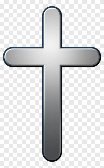 Silver Cross With Rounded Edges PNG