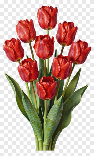 Red Tulip Bouquet PNG
