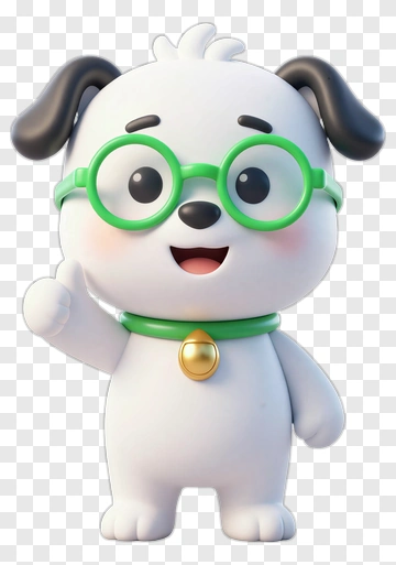 Cartoon Dog With Green Glasses PNG
