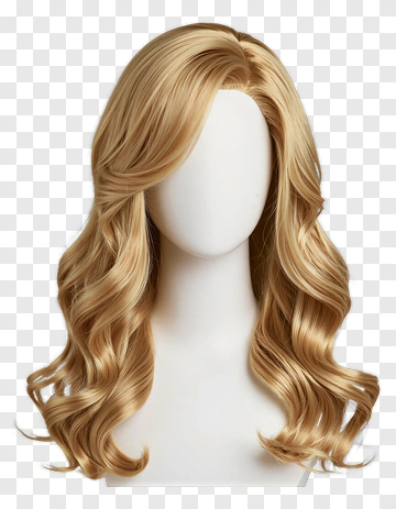 Wavy Blonde Hair Wig PNG