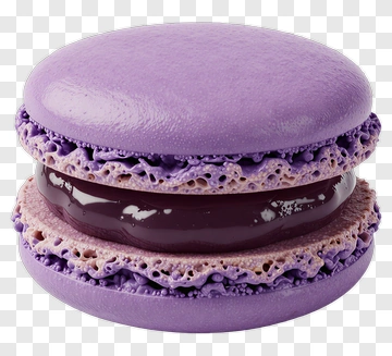 Purple Macaron With Chocolate Filling PNG