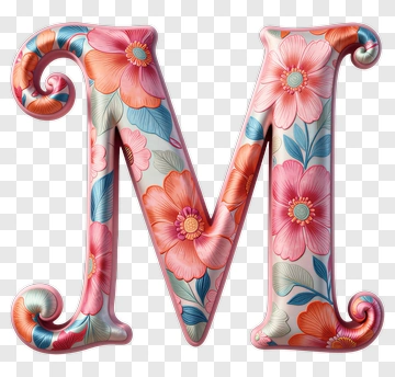 Floral Letter M PNG