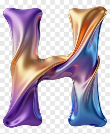 Colorful 3D Letter H PNG