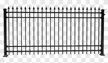 Black Metal Fence With Spikes PNG