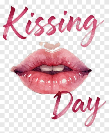 Kissing Day Watercolor Lips PNG