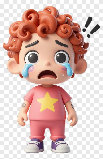 Cartoon Boy Crying With Tears PNG