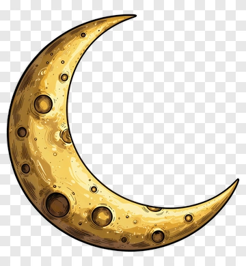 Golden Crescent Moon PNG
