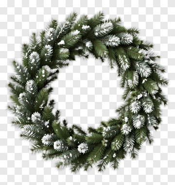 Christmas Wreath With Snowy Pine PNG