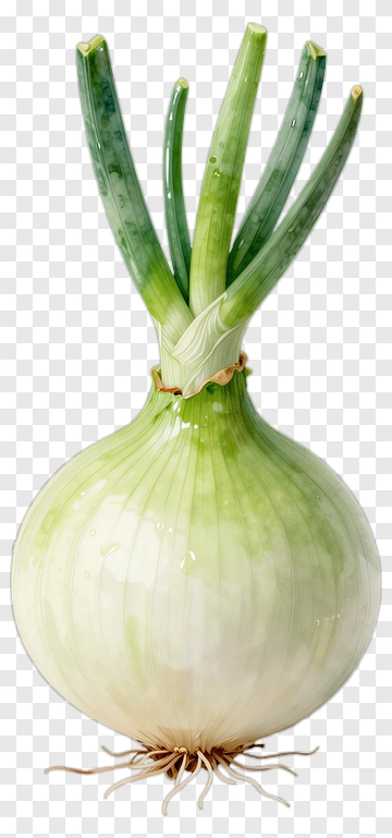 Fresh Green Onion With Roots PNG