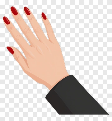 Hand With Red Nails PNG