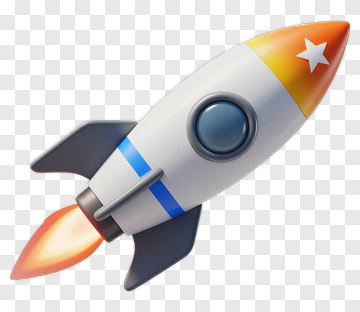 Rocket With Flames PNG