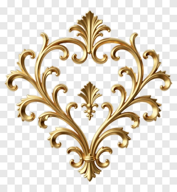 Ornate Gold Decorative Flourish PNG