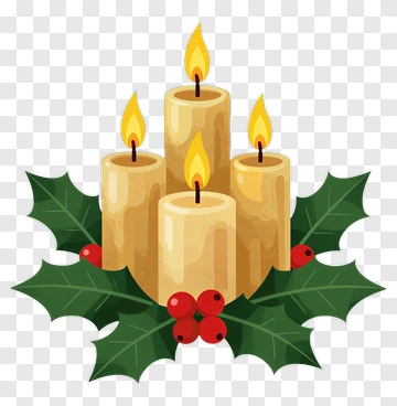 Christmas Advent Candles With Holly PNG