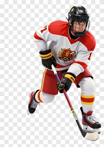 Hockey Player Skating With Stick PNG